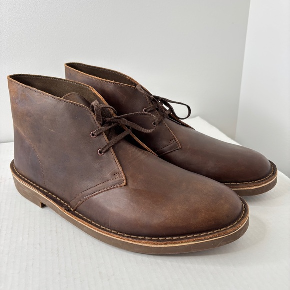 Clarks Bushacre 2 Chukka Boots Men's Size 15 Brown Leather Cushion Comfort  NWOB - Picture 7 of 15
